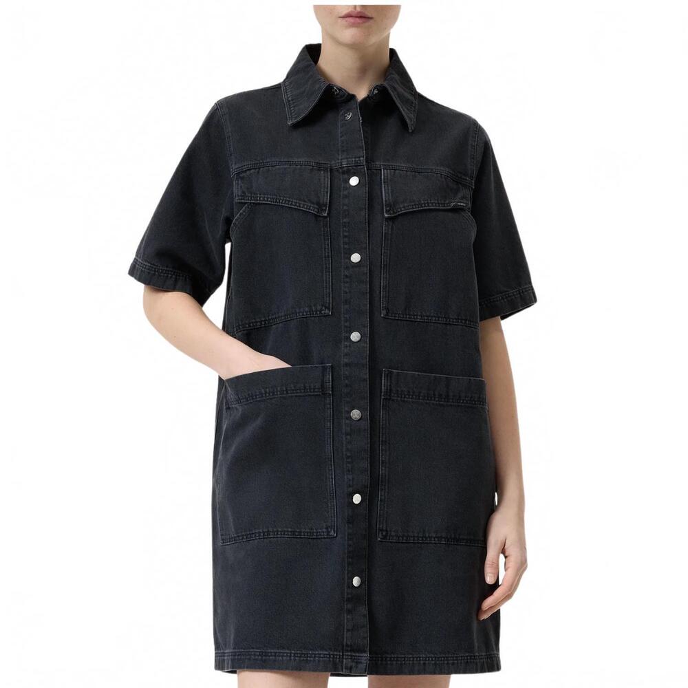 NEW CLOSED women's short denim dress in dark grey